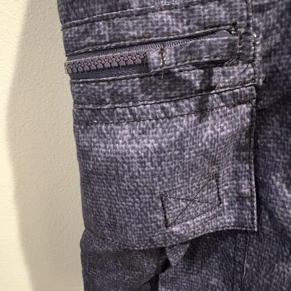 Plugg Cargo Swim Shorts Mens 44 Blue Gray Flat Front Polyester Pockets Casual